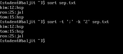  use of sort -t command in linux